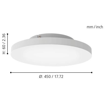 Eglo - LED RGB prigušiva plafonska svetiljka TURCONA-C LED/20W/230V + daljinski upravljač