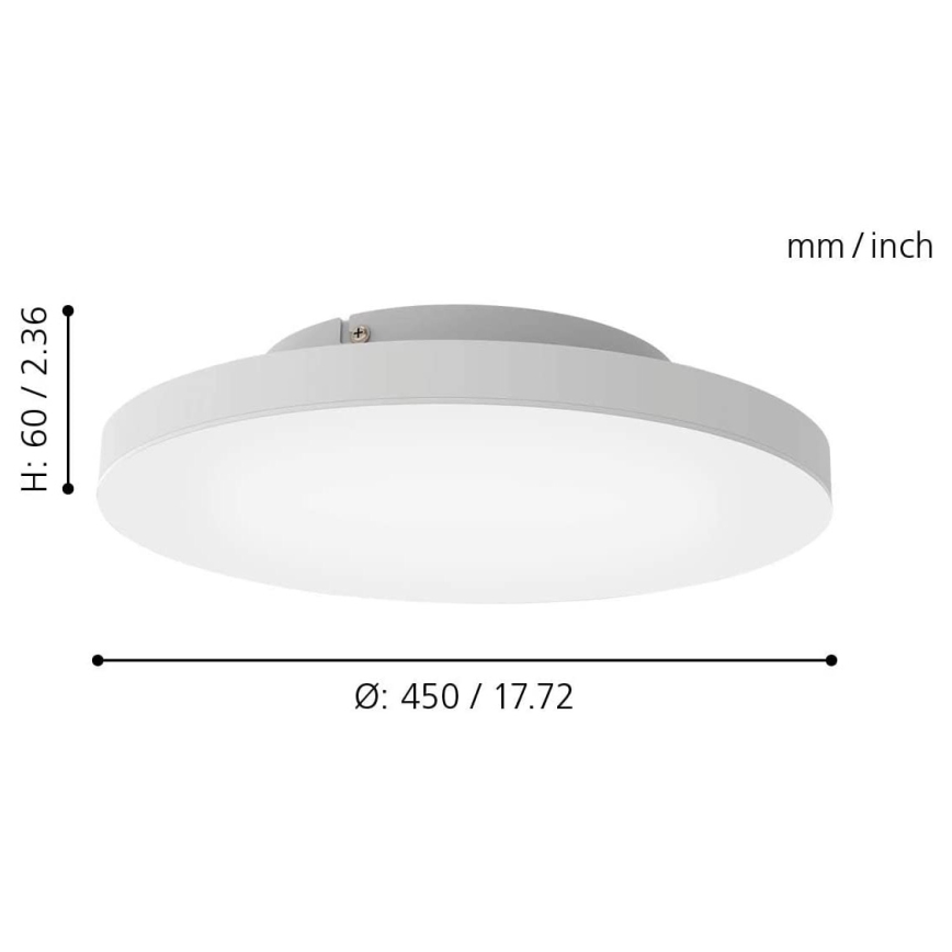 Eglo - LED RGB prigušiva plafonska svetiljka TURCONA-C LED/20W/230V + daljinski upravljač