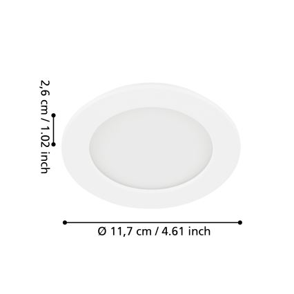 Eglo - LED ugradno svetlo 5,5W/230V, prečnik 11,7 cm