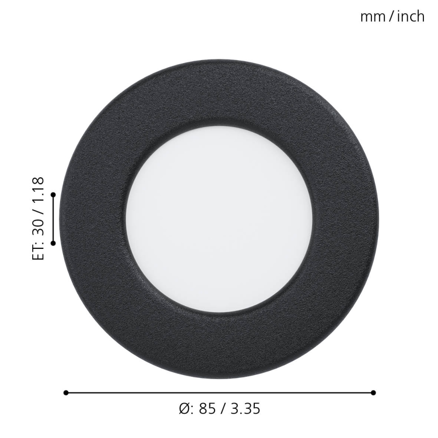 Eglo - LED kupatilsko ugradno svetlo LED/2,7W/230V IP44 Ø 8,6 cm
