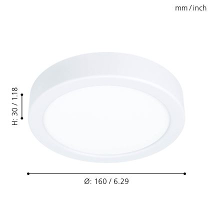 Eglo - LED plafonska svetiljka LED/10,5W/230V prečnik 16 cm