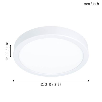 Eglo - LED plafonsko svetlo LED/16,5W/230V prečnik 21 cm
