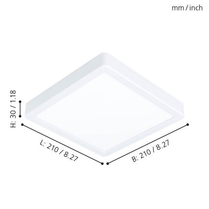 Eglo - LED stropna svetiljka LED/16,5W/230V 21x21 cm