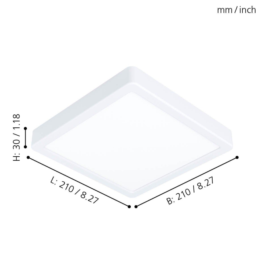 Eglo - LED stropna svetiljka LED/16,5W/230V 21x21 cm