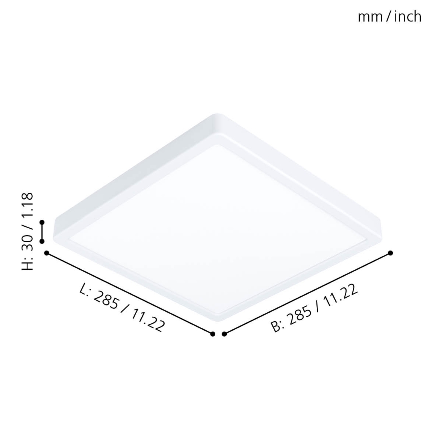 Eglo - LED plafonjera LED/20W/230V 28,5x28,5 cm