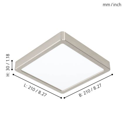 Eglo - LED plafonsko svetlo LED/16,5W/230V 21x21 cm