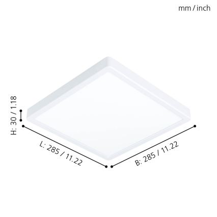 Eglo - LED plafonsko svetlo LED/20W/230V 28,5x28,5 cm
