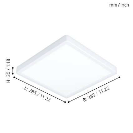 Eglo - LED kupatilsko stropno svetlo LED/20W/230V IP44 28,5x28,5 cm