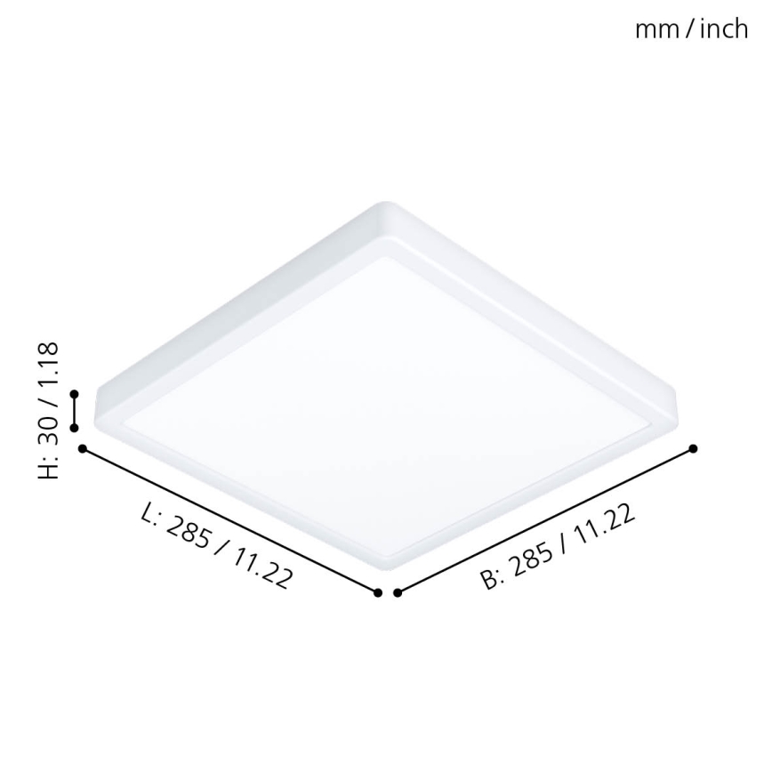 Eglo - LED kupatilsko stropno svetlo LED/20W/230V IP44 28,5x28,5 cm
