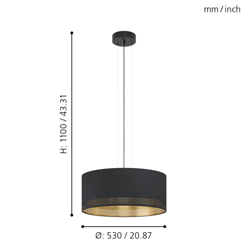 Eglo - Luster na sajli 3xE27/40W/230V