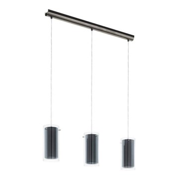Eglo 99286 - Luster na sajli PINTO TEKSTIL 3xE27/16W/230V