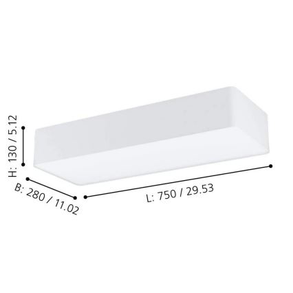 Eglo 99298 - Plafonsko svetlo POSADERRA 3xE27/28W/230V