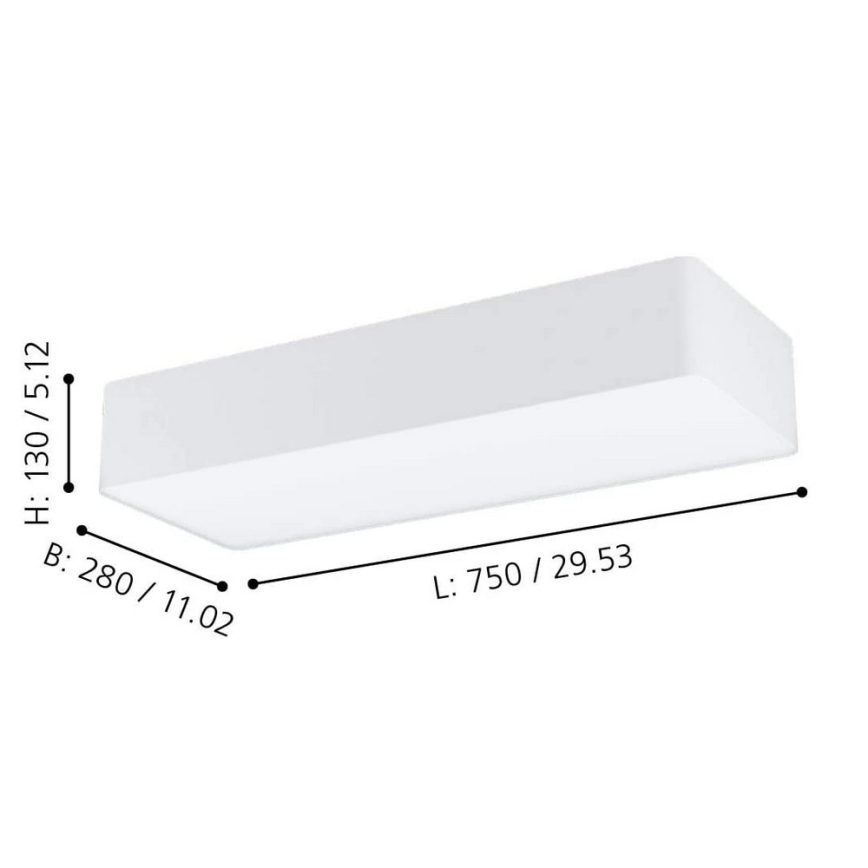 Eglo 99298 - Plafonsko svetlo POSADERRA 3xE27/28W/230V