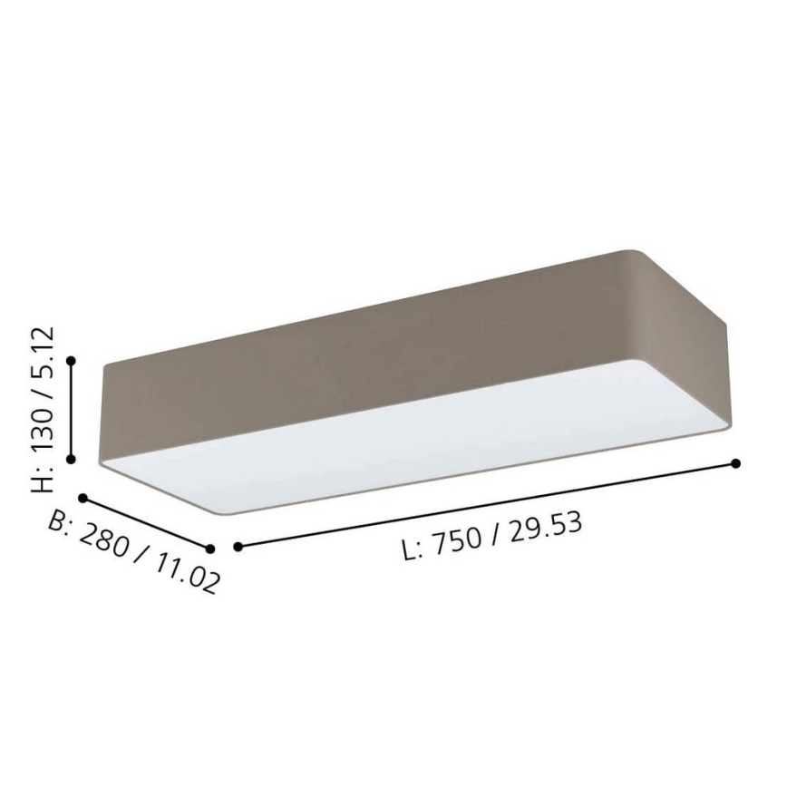 Eglo 99301 - Plafonsko svetlo POSADERRA 3xE27/28W/230V