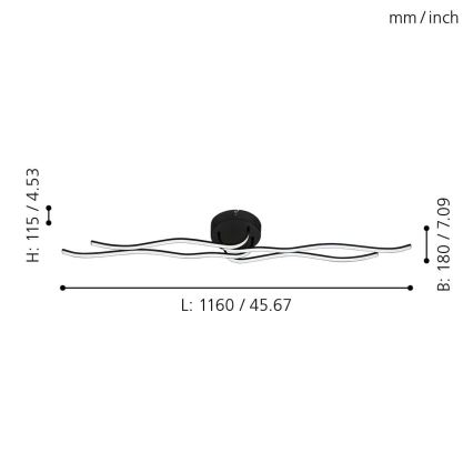 Eglo - LED plafonski luster LED/36W/230V