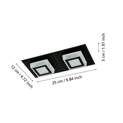 Eglo 99362 - LED plafonsko svetlo MASIANO 2xLED/3,3W/230V