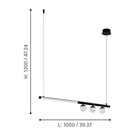 Eglo 99376 - LED luster na sajli PHIANEROS LED/22W/230V