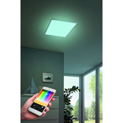Eglo - LED RGB prigušiva plafonsko svetlo SALOBRENA-C LED/16W/230V 30x30 cm + daljinski upravljač
