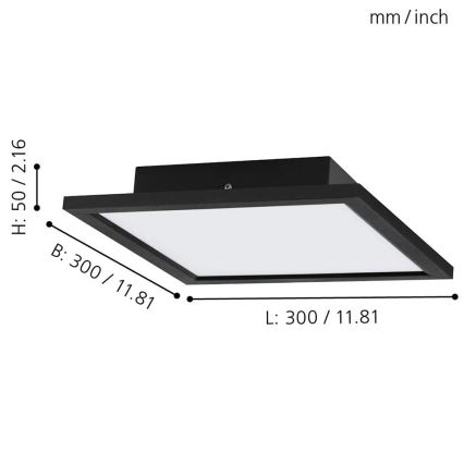 Eglo - LED RGB prigušiva plafonsko svetlo SALOBRENA-C LED/16W/230V 30x30 cm + daljinski upravljač
