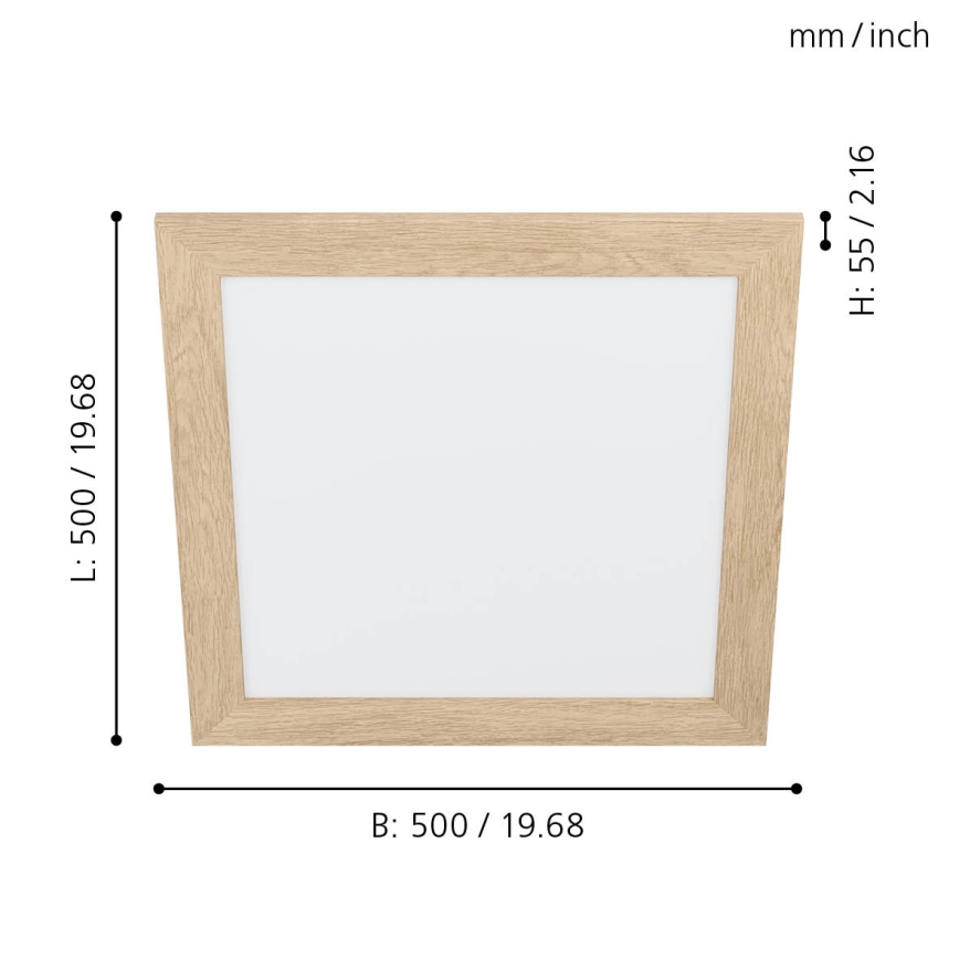 Eglo 99471 - LED plafonsko svetlo PIGLIONASSO LED/20W/230V 500x500 mm