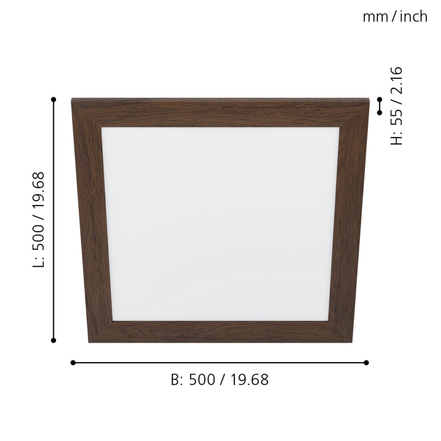 Eglo 99474 - LED plafonsko svetlo PIGLIONASSO LED/20W/230V 500x500 mm