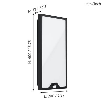 Eglo - LED spoljno zidno svetlo sa senzorom  LED/16W/230V IP44