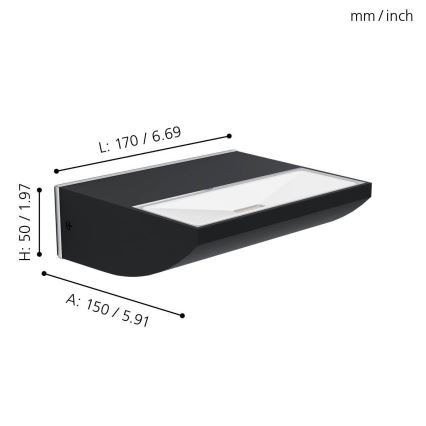 Eglo - LED spoljna zidna svetiljka LED/10,5W/230V IP44