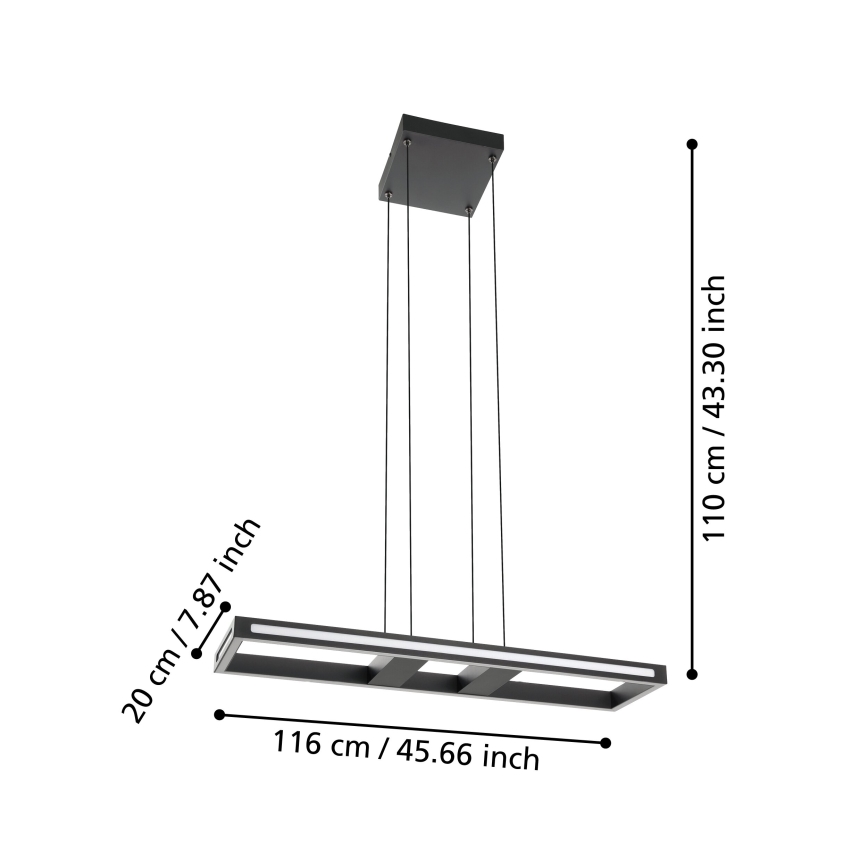 Eglo - LED prigušiva luster na sajli LED/21W/230V 2700-6500K