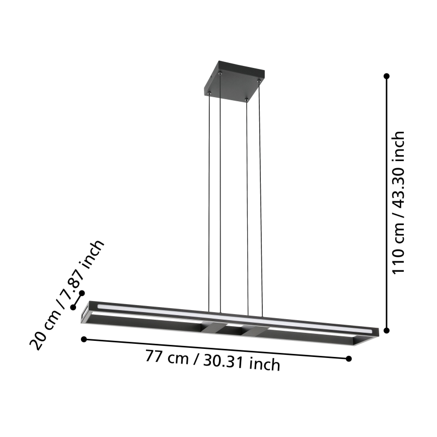 Eglo - LED prigušiva luster na sajli LED/33W/230V 2700-6500K