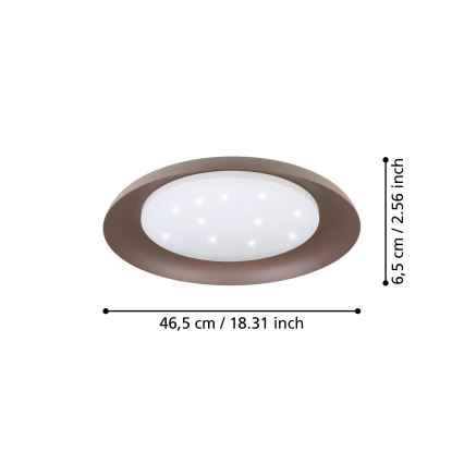 Eglo 99704 - LED plafonsko svetlo PENJAMO LED/17,1W/230V braon