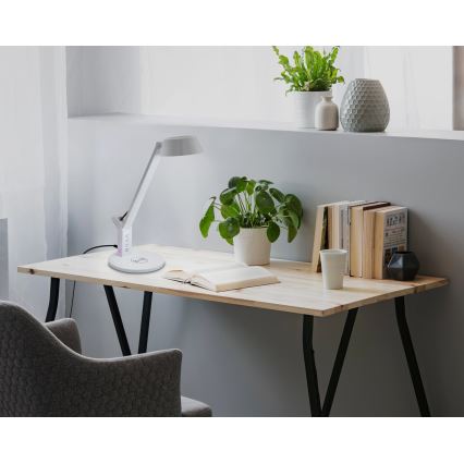 Eglo - LED prigušiva dodirna stona lampa sa bežičnim punjenjem LED/4,8W/230V bela