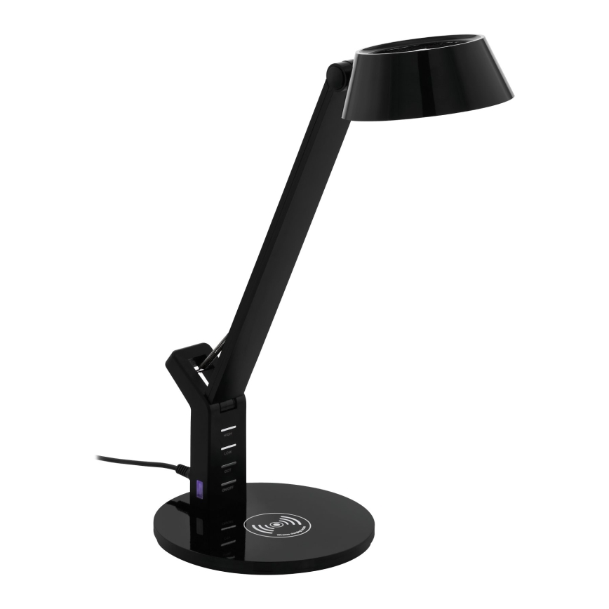 Eglo 99832 - LED prigušiva dodirna stona lampa sa bežičnim punjenjem BANDERALO LED/4,8W/230V crna