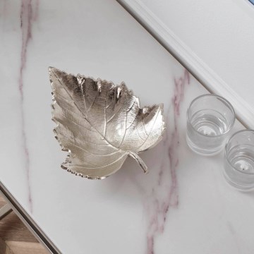 Eglo - Dekorativni pladanj 18,5x23,5 cm list/srebrna