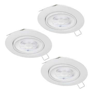 Eglo - Komplet 3x LED kupatilska ugradna plafonska svetla 1x GU10/4W/230V IP44 bela