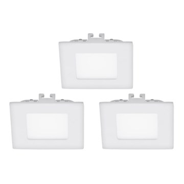 Eglo - Komplet 3x LED ugradna svetiljka FUEVA 1 LED/2,7W/230V 8,5x8,5 cm