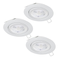 Eglo - Komplet 3x LED ugradno stropno svetlo 1xGU10/4W/230V belo