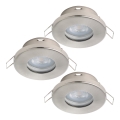 Eglo - Komplet 3x LED ugradno svetlo za kupatilo 1xGU10/4W/230V IP44 mat hrom