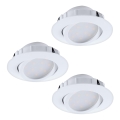 Eglo - KOMPLET 3x prigušiva ugradna LED svetiljka PINEDA LED/5,5W/230V
