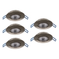 Eglo - Komplet 5x LED ugradnih svetiljki LED/4,9W/230V 2700/4000/6500K prečnik 9 cm mat hrom