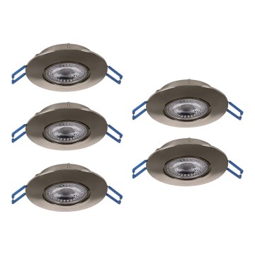 Eglo - Komplet 5x LED ugradnih svetiljki LED/4,9W/230V 2700/4000/6500K prečnik 9 cm mat hrom