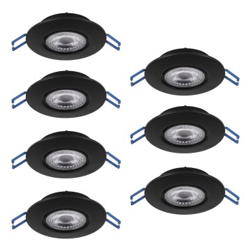 Eglo - Komplet 7x LED ugradno stropno svetlo LED/4,9W/230V 2700/4000/6500K, prečnik 9 cm, crno