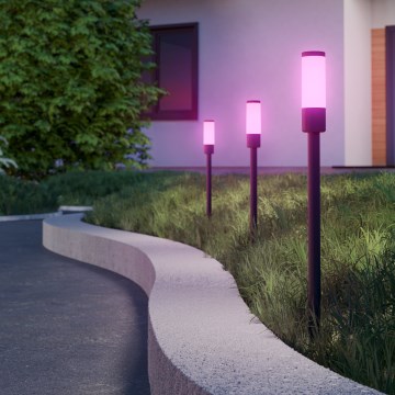 Eglo - Komplet od 3 LED RGB spoljašnje lampe, LED/1W/230V, IP44, crne, sa daljinskim upravljačem