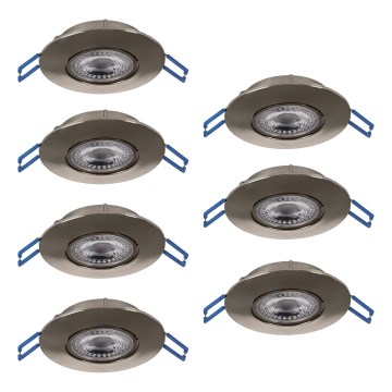 Eglo - Komplet od 7 ugradnih LED svetala LED/4,9W/230V 2700/4000/6500K prečnik 9 cm mat hrom