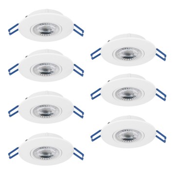 Eglo - Komplet od 7 ugradnih LED svetiljki LED/4,9W/230V 2700/4000/6500K, prečnik 9 cm, bela