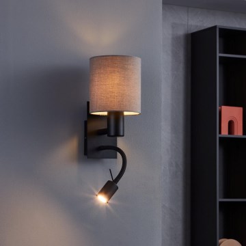 Eglo - LED fleksibilna svetiljka 1xE27/40W/230V + LED/3,8W braon