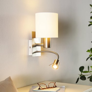 Eglo - LED fleksibilna svetiljka 1xE27/40W+LED/3,8W bela