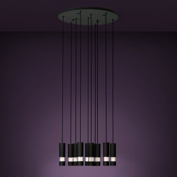 Eglo - LED luster na sajli 10xGU10/4,6W/230V crna