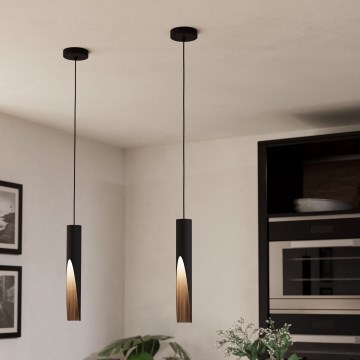 Eglo - LED Luster na sajli 1xGU10/4,5W/230V 3000K crna/braon