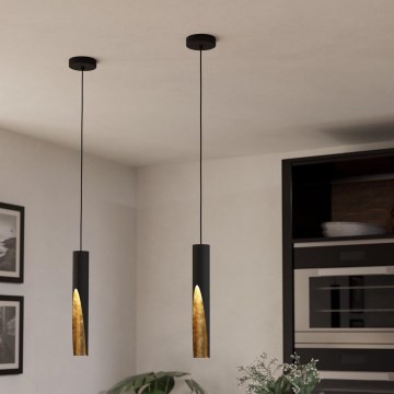 Eglo - LED luster na sajli 1xGU10/4,5W/230V crna/zlatna
