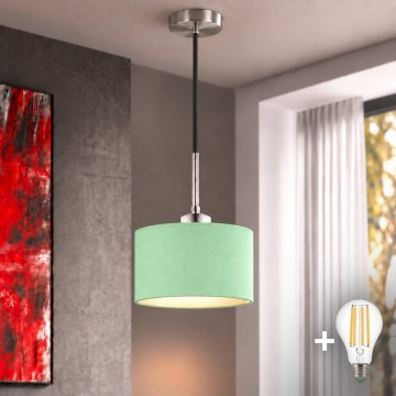 Eglo - LED luster na sajli TUNJA 1xE27/60W/230V prečnika 20 cm zelena/crna
